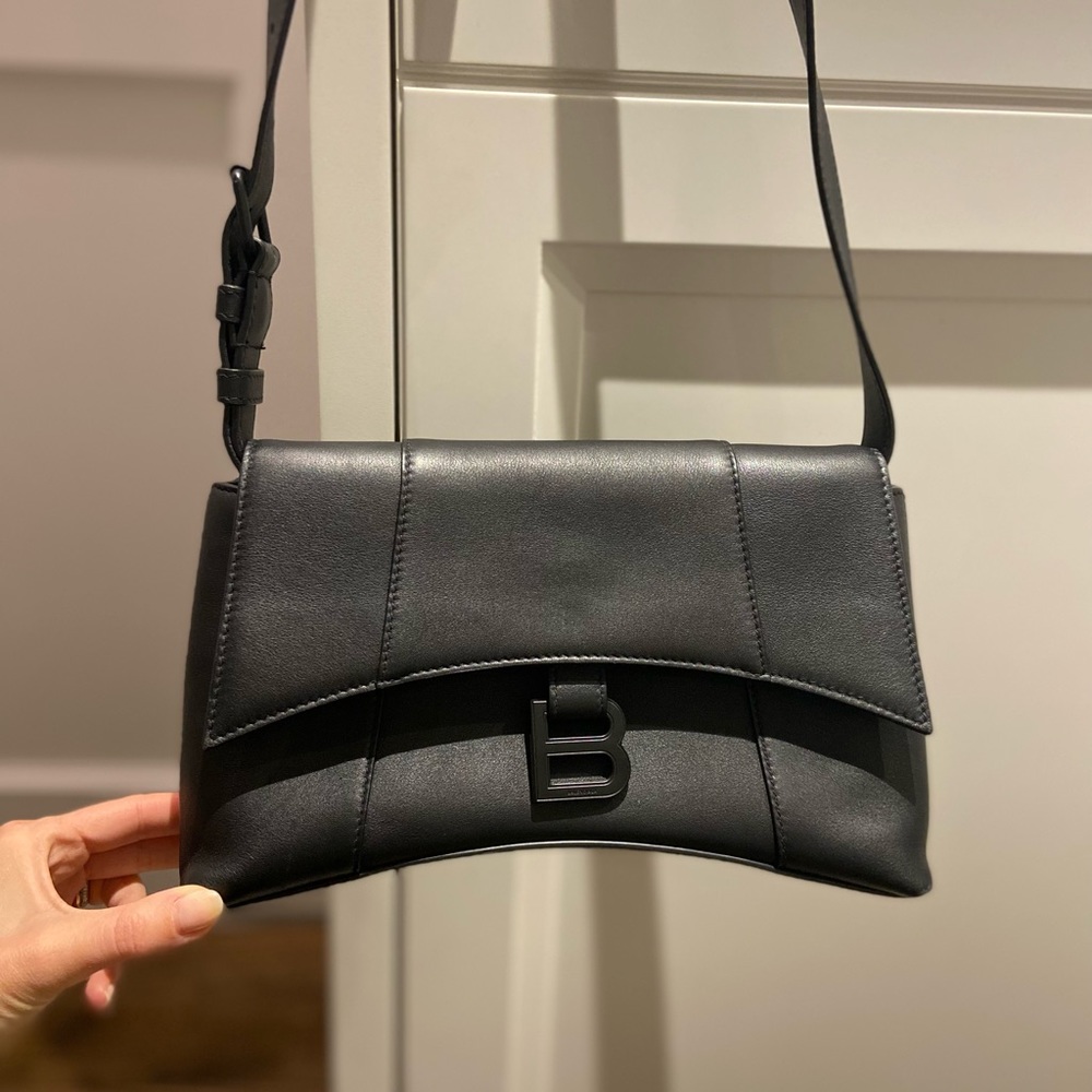 Balenciaga xs downtown leather shoulder bag